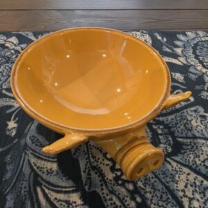 Cost Plus World Market Orange Ceramic Pig Bowl, RARE